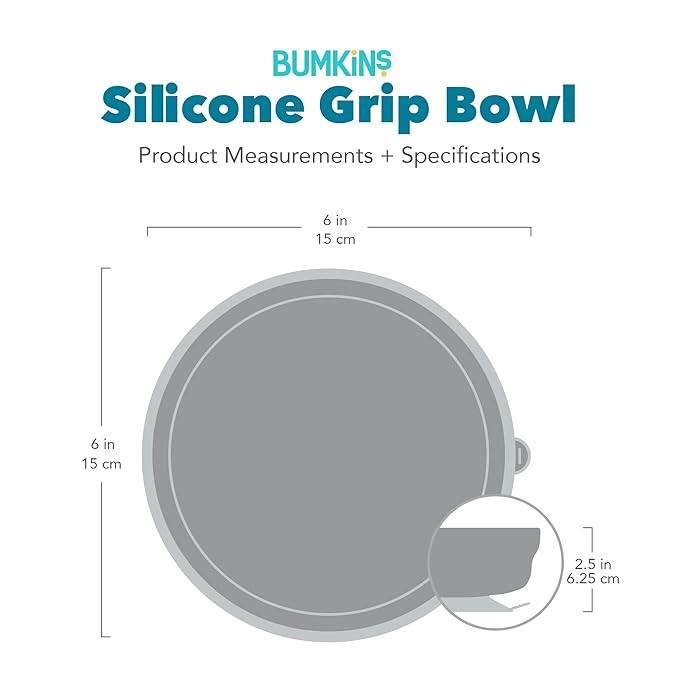 Bumkins Baby Bowl, Silicone Suction, for Babies, Toddlers and Kids, Baby Led Weaning, Feeding Essentials, Platinum Silicone, Non Skid Sticky Bottom, Supplies for Children Ages 6 Months Up, Pink