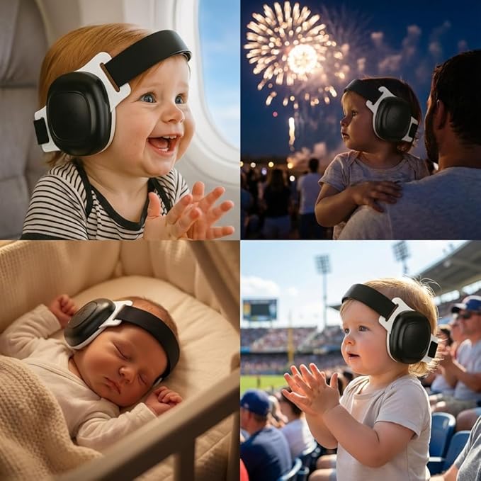 Baby Noise Cancelling Headphones – Infant & Toddler Ear Muffs 24 dB – Hearing Protection – Adjustable Newborn Ear Defenders.