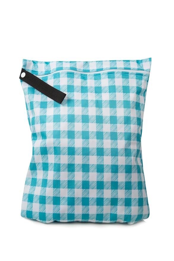 Buttons Cloth Diapers Waterproof Washable Reusable Zippered Laundry Wet Bag (Medium, Picnic)