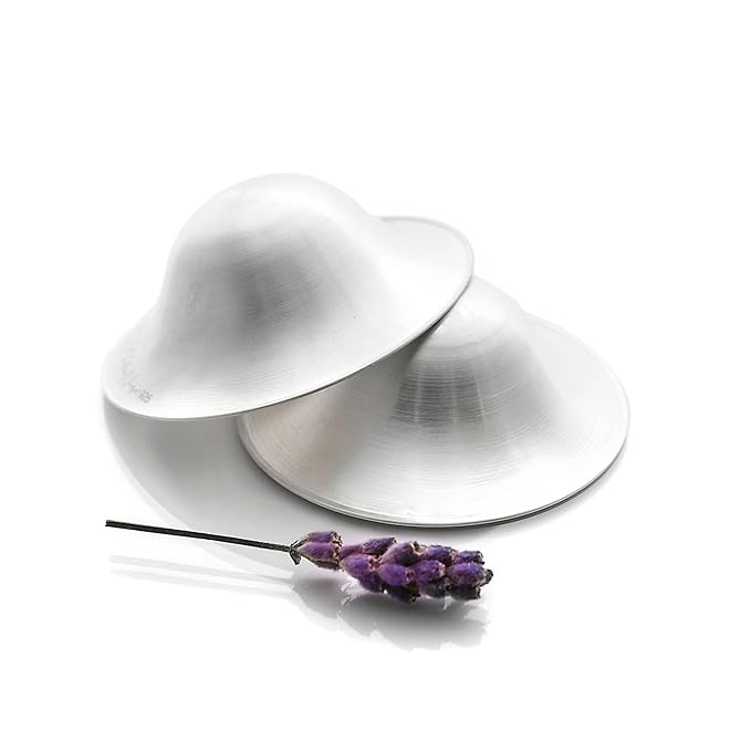 The Original Silver Nursing Cups Nipple Cover Nipple Soother for Newborn Breastfeeding Moms, 925 Silver Nursing Cups (X-Large)