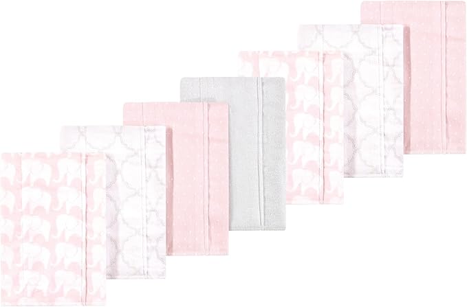 Luvable Friends Hudson Baby Flannel Burp Cloths 7pk, Sweet Elephant