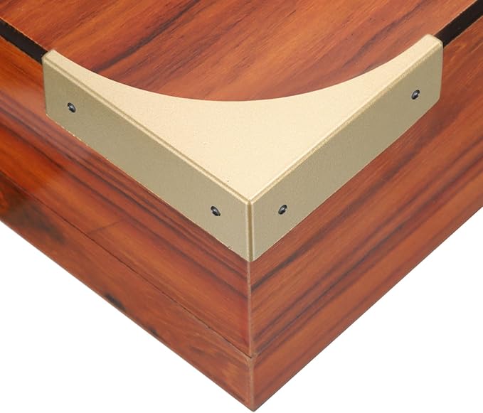uxcell Corner Protectors, 4Pcs 2.56" - Metal Corner Protector, Vintage Decorative Corner Brackets with Screws, Edge Guards for Furniture Box Table (Gold)