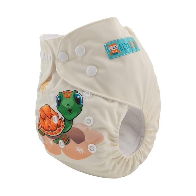 ALVABABY Baby Cloth Diaper One Size Adjustable Washable Reusable for Baby Girls and Boys 1 Pack with 2 Inserts YD152-2T