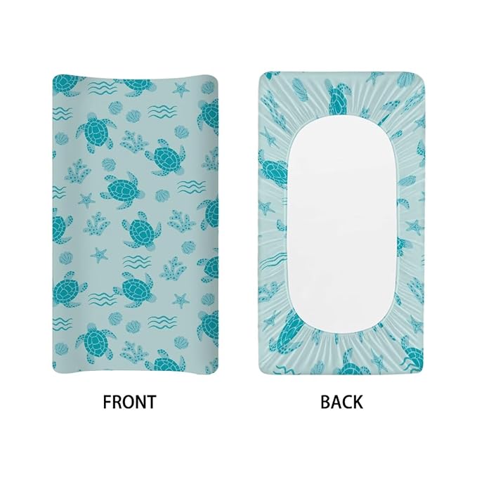 Turtle Changing Pad Cover for Baby Breathable Baby Diaper Change Table Pad Covers Removable Cradle Mattress Sheets for All Season Modern Nursery Decor