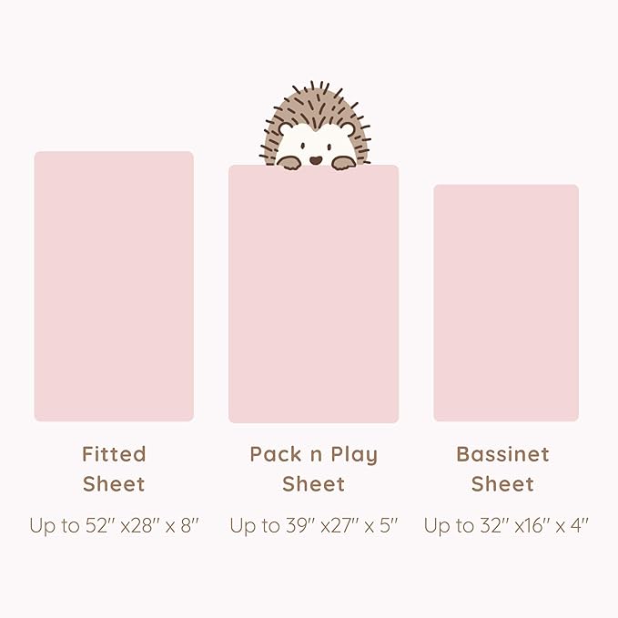 2-Pack Muslin Pack and Play Sheets Fitted, Cotton Muslin Mini Crib Sheets Girl, 27" x 39", Fits Graco Pack n Play Mattress, Playpen Sheets Pack n Play, Oeko-Tex (Floral Pink Pack n Play Sheets)