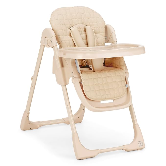Delta Children - babyGap 3-in-1 Classic Convertible High Chair for Babies & Toddlers – 7 Height Positions, 3 Recline Settings, Dishwasher-Safe Tray, Compact Fold, Oatmeal