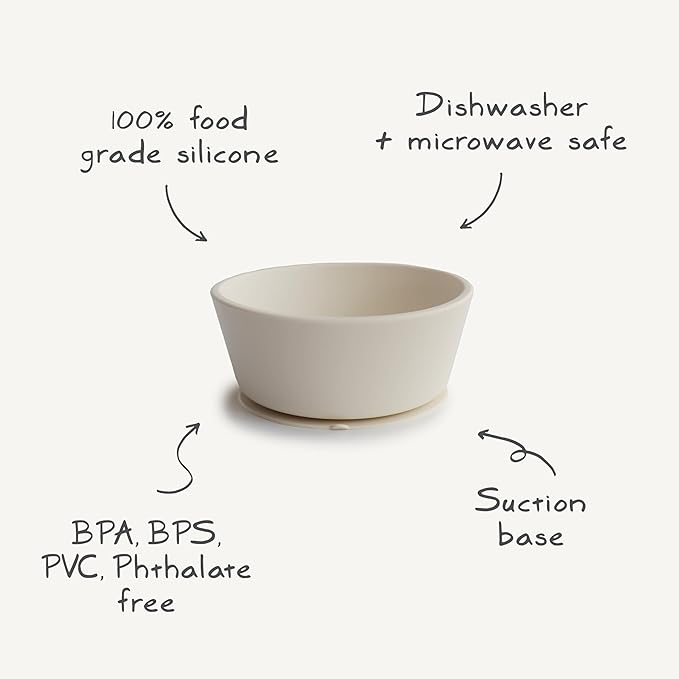 mushie Silicone Suction Bowl | BPA-Free Non-Slip Design (Daffodil)
