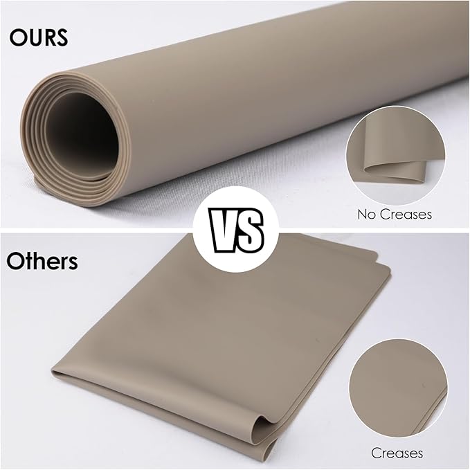Extra Large Silicone Mats, Silicone Table Mat for Crafts Kids Dinner Placemat, Dab Mats Desk Countertop Protector Mats, Heat Insulation Kitchen Pastry Mat Silicone Pad-Brown, 23.6''x15.7''