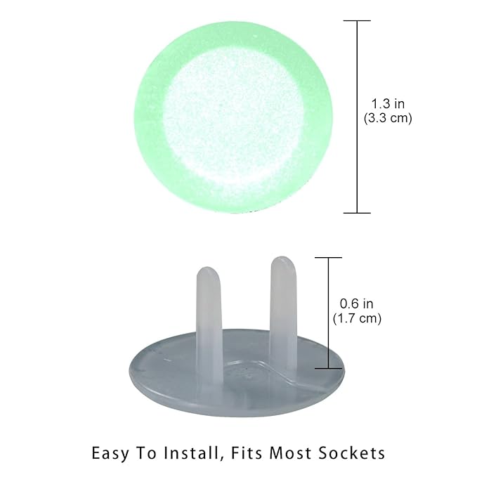 Pure Avocado Green Pattern Outlet Covers Baby Proofing Child Proof Plug Covers for Electrical Outlets Easy Install Outlet Plug Covers