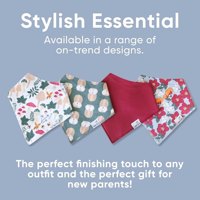 Copper Pearl Baby Bandana Bibs, 4 Pack