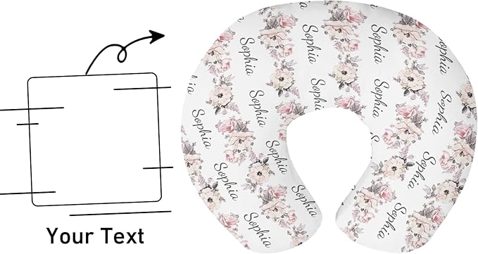Dyoart Baby Nursing Pillow Cover,Personalized Name Nursing Covers,Soft,Breastfeeding Pillow Slipcover for Bottle Feeding,Custom Gifts for Toddler Infant(23"x19"x5.5")(one Size)