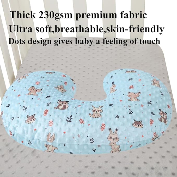 Dot Nursing Pillow Cover Set 2 Pack Nursing Pillow Slipcovers, Ultra Soft Compatible with Boppy Pillow,Standard Pillow for Baby Boy Girl Cream, Rabbit