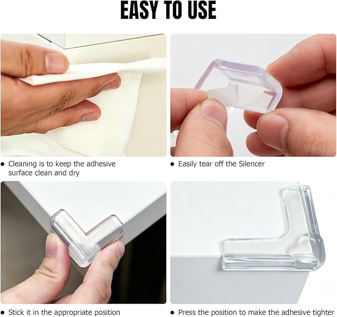 Corner Protector Baby, Table Corner Protectors, Baby Proof Corners and Edges, Fan-Shaped Clear Corner Guards 4 Pack, Heart-Shaped