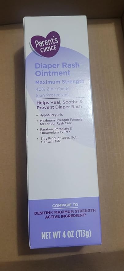 Parent's~Choice Diaper Rash Ointment, Maximum strength Zinc Oxide protectant, 4 oz. -Pack of 1-