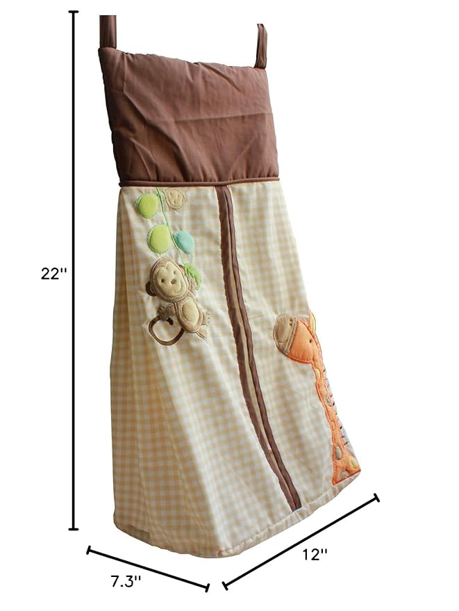 Diaper Stacker Handmade Giraffe Monkey Baby Diaper Hanging Bag 1 Piece(Monkey Giraffe)