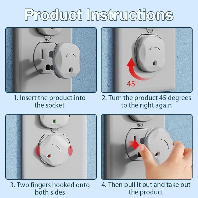 Plug Covers for Electrical Outlets, 40 Pack Plug Covers, Outlet Plug Covers to Prevent Power Shock Safety, for US 3-Prong