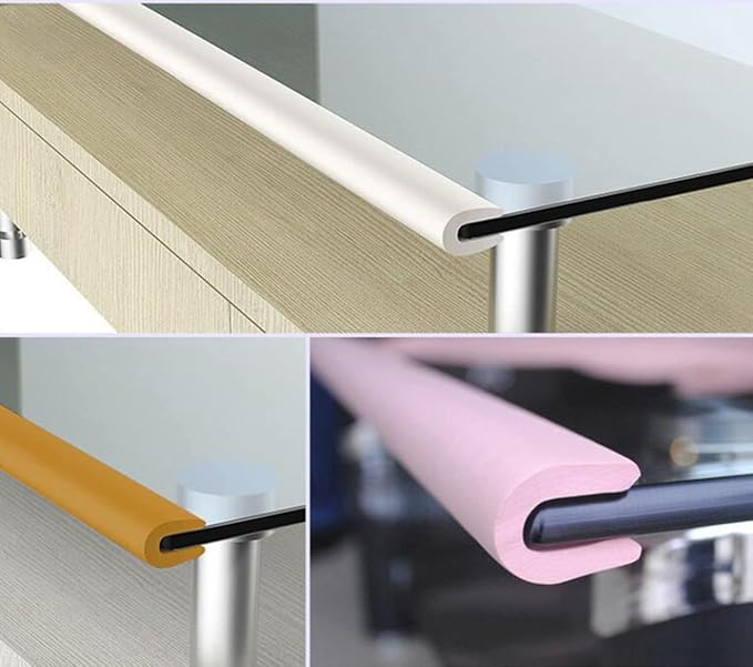 M2cbridge U Shape Extra Thick Furniture Table Edge Protectors Foam 6.5 Ft (Pink)