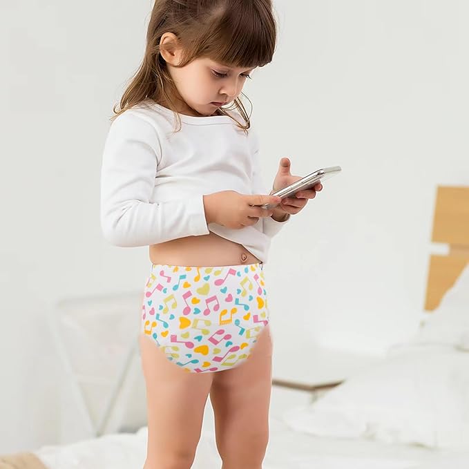 Potty Training Underwear for Girls, Toddler Learning Designs Training Pants(8 Packs, Multi-Colored, 4-6T, L)