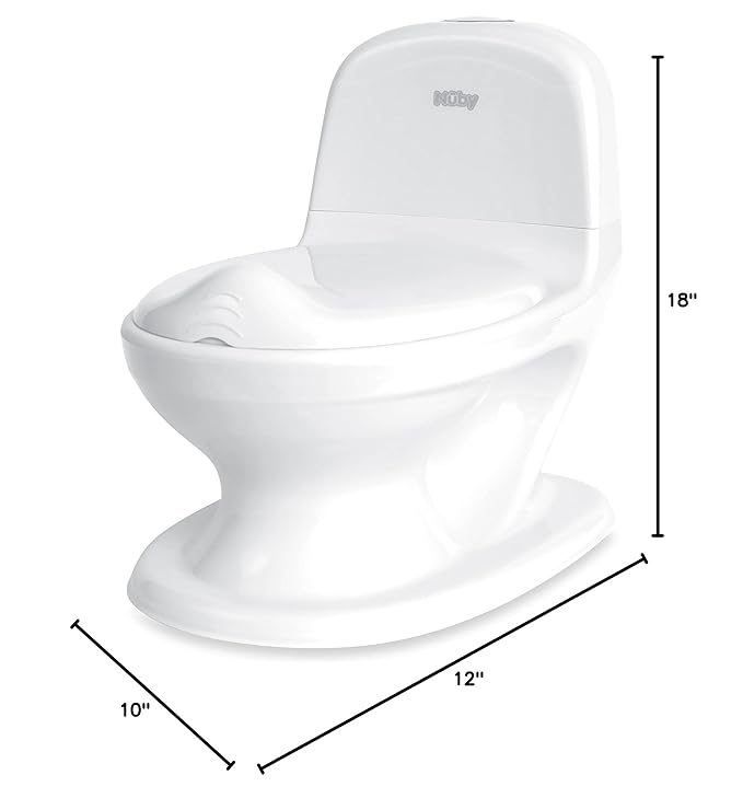 Nuby My Real Potty Training Toilet with Life-Like Flush Button and Sound - 18+ Months - White