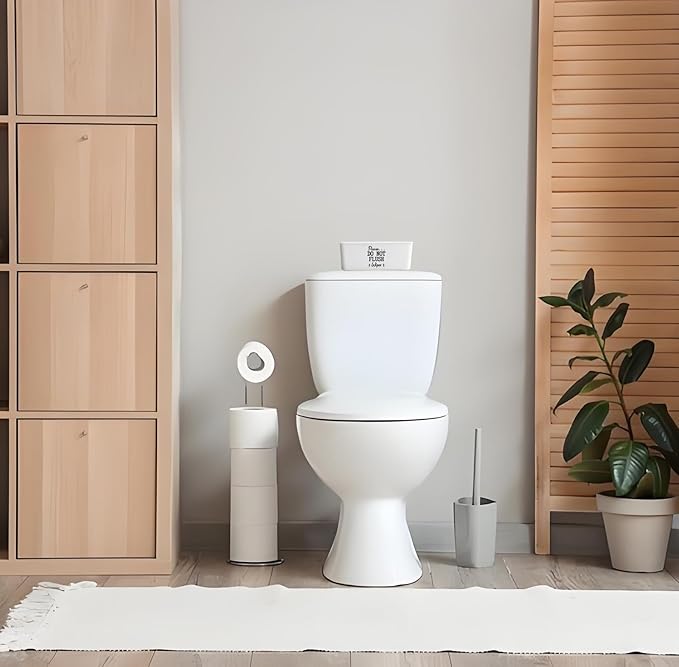 Moorfowl Baby Wipes Container Bathroom, 7.28" L * 4.80" W * 2.75" H, Adorable Please DO NOT Flush Toilet Wipes Dispenser Holder, Chic Style