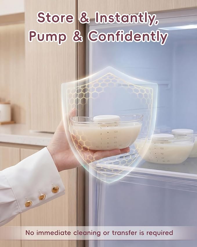 Lulia Breast Pump Hands Free, Upgraded Wearable Breast Pump, 380mmHg Strong Suction, 4 Modes & 9 Levels, Quickly Store Milk, 17/19/21/24MM Flanges, 2 Pack