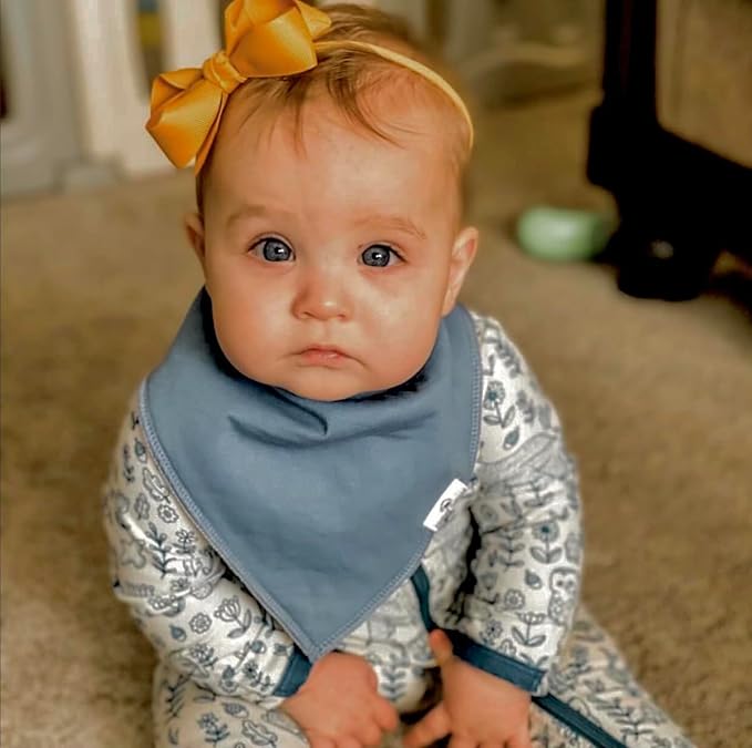 DiaperSquad's 100% Organic Cotton Baby Drool Bibs, Super Absorbent & Adjustable Baby Bibs for Drooling and Teething