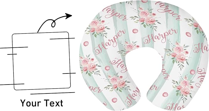 Dyoart Baby Nursing Pillow Cover,Personalized Name Soft Nursing Covers,Breastfeeding Pillow Slipcover for Bottle Feeding,Custom Gifts for Toddler Infannt(23"x19”x5.5")(one Size)
