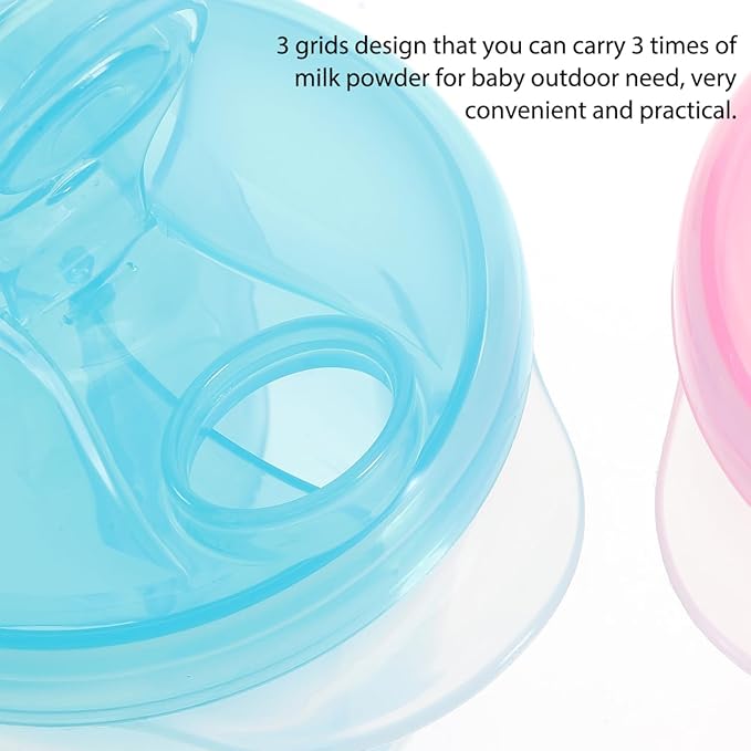 Healifty Rotating Milk Powder Box Baby Formula Dispenser Portable Storage Container Food Divider for Travel and Outdoor Use 3.74X3.34X3.34 Inch