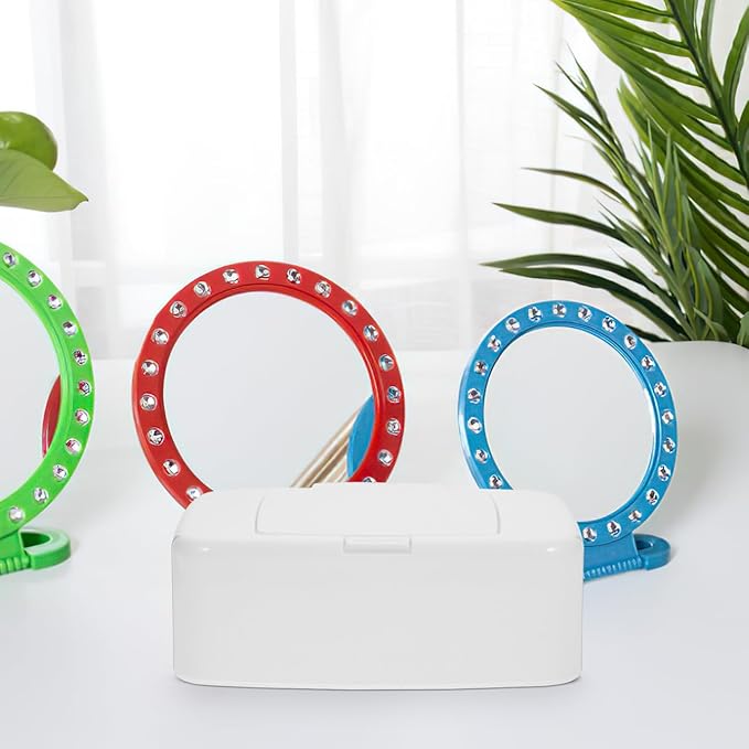 Button Wipe Box with Lid Portable Refillable Wipes Dispenser Lightweight Tissue Holder for Travel Baby Care Makeup Remover 6.69X4.13X2.36In 2-Pack