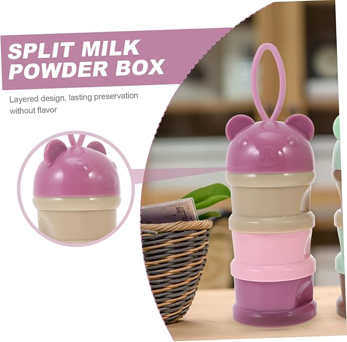 2Pcs Portable Dispenser with Compartments Milk Powder Holder Go Feeding Versatile Food Container for Snacks Food