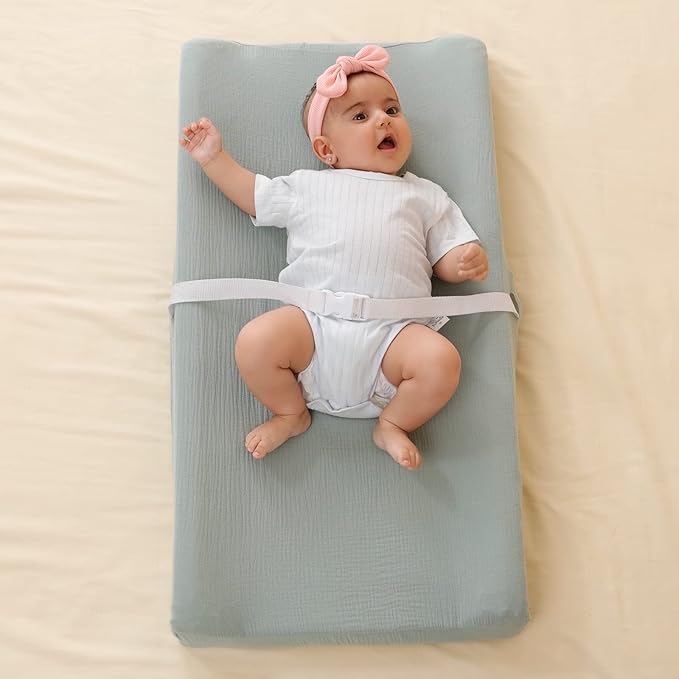Muslin Changing Pad Cover for Baby Boys Girls, Ultra Soft Breathable Diaper Changing Table Pad Cover, Neutral Fitted Changing Pad Sheets