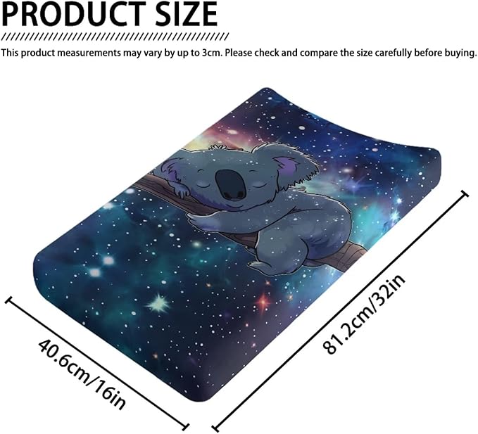 Changing Pad Covers for Boys Girls, Galaxy Koala Diaper Changing Table Pad Cover Soft Breathable Changing Mat Cover for 32''x16" Cute Birthday Gifts for Baby
