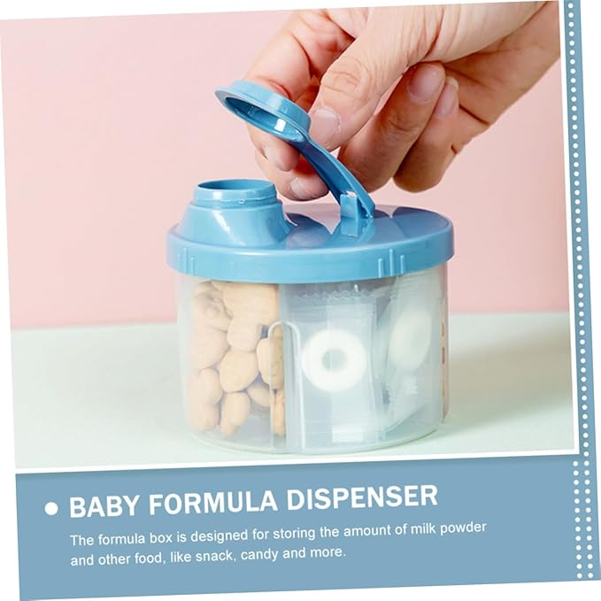 Toddmomy Baby Formula Dispenser 2-Pack Portable Milk Powder Container with 4 Compartments Leak-Proof Storage Box for Travel and Outdoor Activities