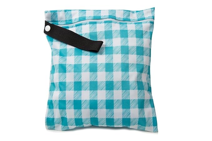 Buttons Cloth Diapers Waterproof Washable Reusable Zippered Laundry Wet Bag (Small, Picnic)