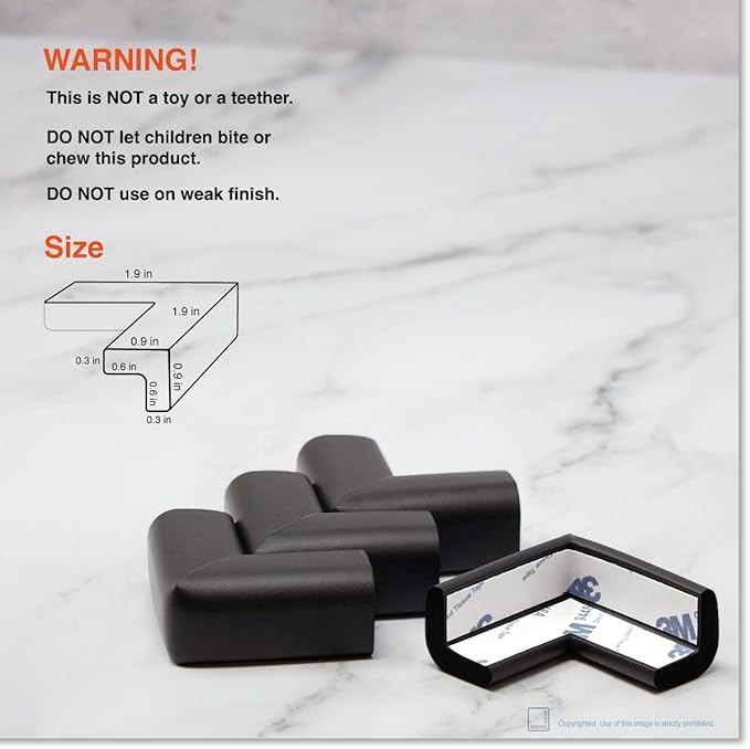 Slim-Fit 15ft Edge 12 Corners - Bundle & Save - RovingCove Slimfit Edge Corner Guards, Onyx Black