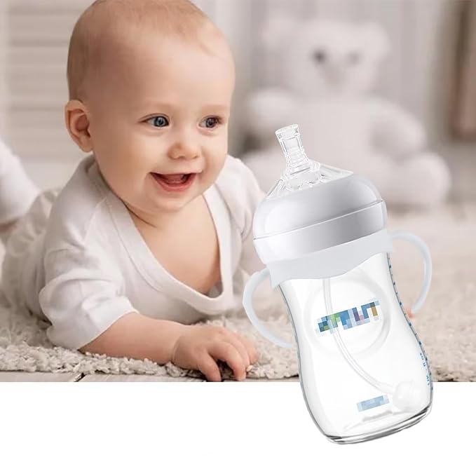 Straw Cup Soft Spout Conversion Kit for Philips Avent Natural Baby Bottle, Bottle Handles and Weighted Straw (4 Pack)