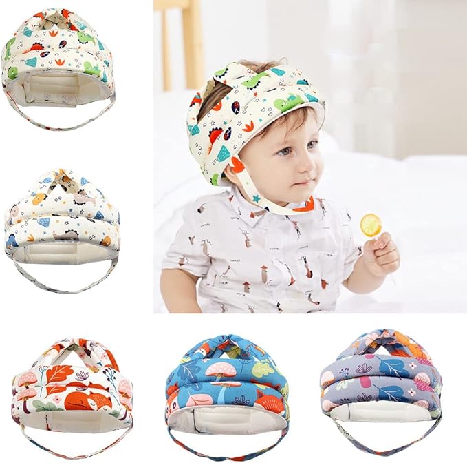 Baby Helmet for Crawling Walking Baby Protective Hat Breathable Anti-Collision Baby Head Protector Adjustable Baby Infant Toddler Safety Helmet Anti-Fall Cushion Bumper Bonnet