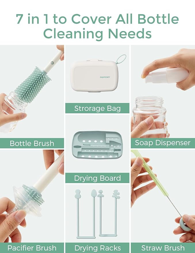 Momcozy Natural Baby Bottle & Momcozy Bottle Brush Set