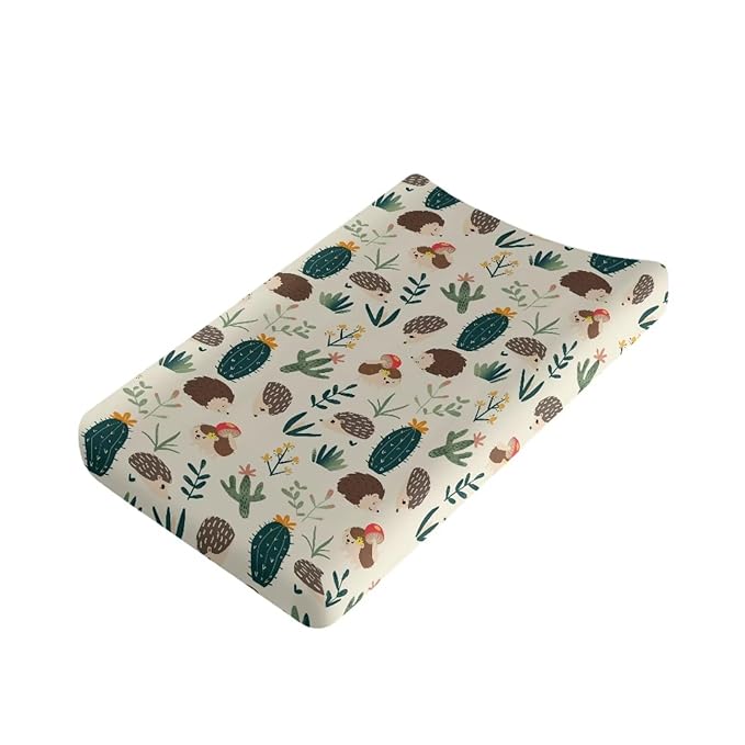Microfiber Diaper Changing Table Sheets for Infants and Toddles Hedgehog Cactus Baby Changing Pad Cover Soft Breathable