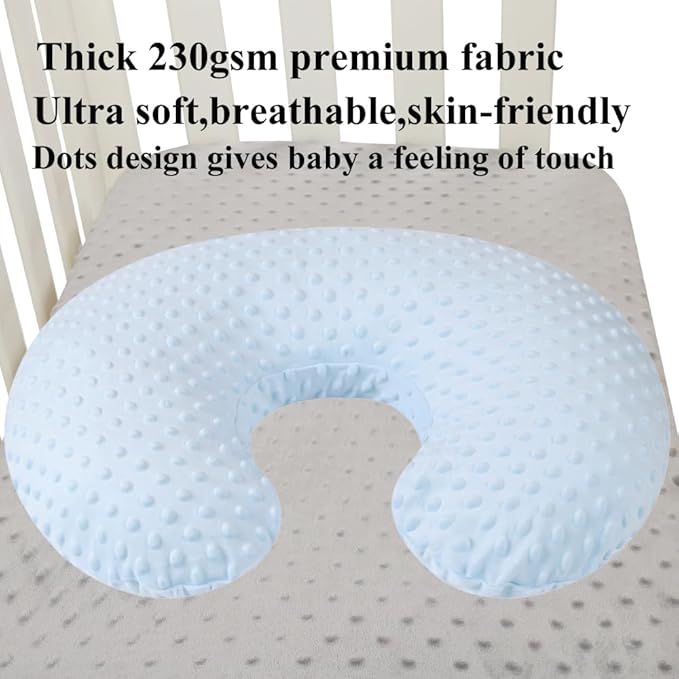 Dot Nursing Pillow Cover Set 2 Pack Nursing Pillow Slipcovers, Ultra Soft Compatible with Boppy Pillow,Standard Pillow for Baby Boy Girl Light Blue, Panda