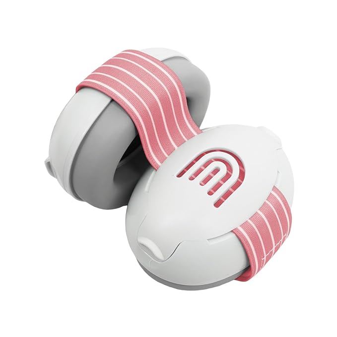 Baby Ear Protection for Babies and Toddlers up to 36 Months - Noise Reduction Earmuffs - Comfortable Baby Headphones Against Hearing Damage & Improves Sleep - Pink