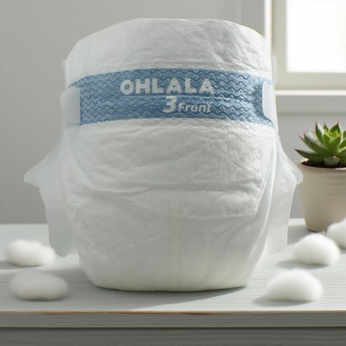 OHLALA Diapers Size 6 Skin-Friendly & Leakproof | Hypoallergenic | Fragrance-Free | Lightweight | Travel Pack 6 Count | 35+ lbs
