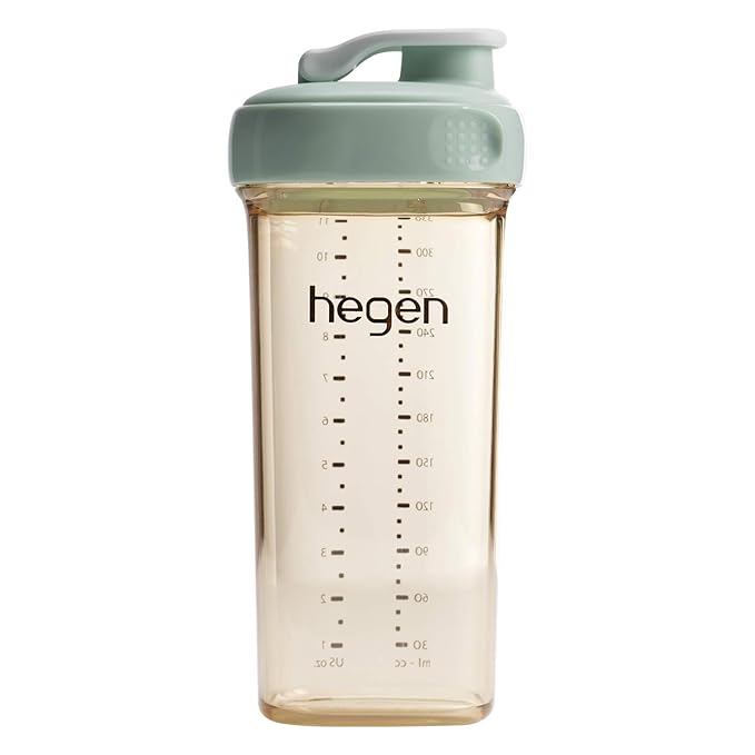hegen Easy to Clean PPSU Drinking Bottle,11oz for 9 months and up(Green)