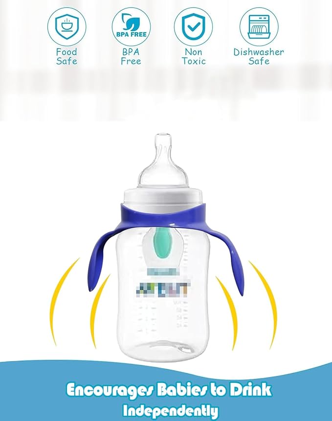 Baby Bottle Handles Compatible with Philips Avent Anti-Colic and AirFree Vent Baby Bottles, Compatible Avent Bottle Holder, 6 Count,White+Purple