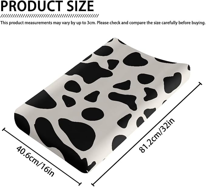 Cow Changing Table Cover Stain Resistant Universal Tray Table Mat Soft Baby Changing Pad Cover Waterproof Cozy Table Sheets for Boys Girls