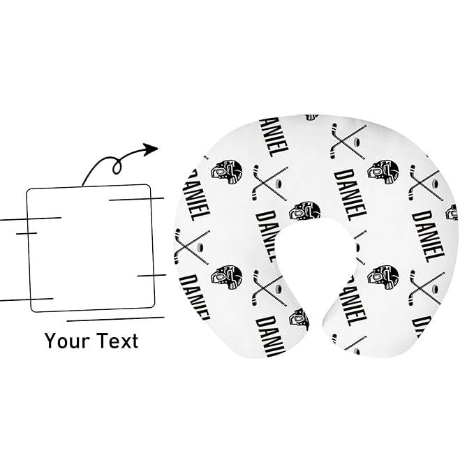 Dyoart Baby Nursing Pillow Cover, Custom Breastfeeding Bottle Pillow Slipcover, Personalized Gift for Infant Boys Girls,Hockey Pattern, Ultra Soft Comfortable(one Size)