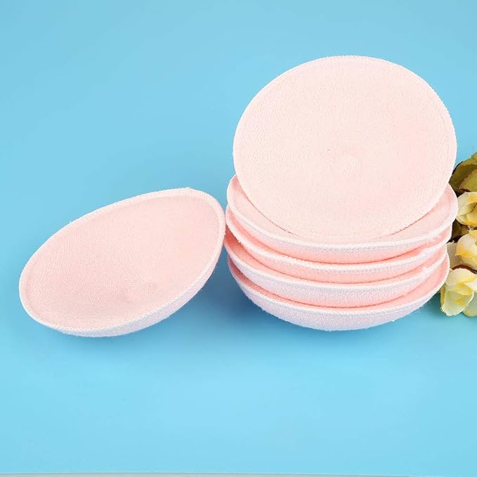 Zerodis 6 Pcs 3D Soft Cotton Washable Nursing Pads Reusable Leak-Proof Breast Pads Breastfeeding Pads Breathable Hypoallergenic Super Absorbent