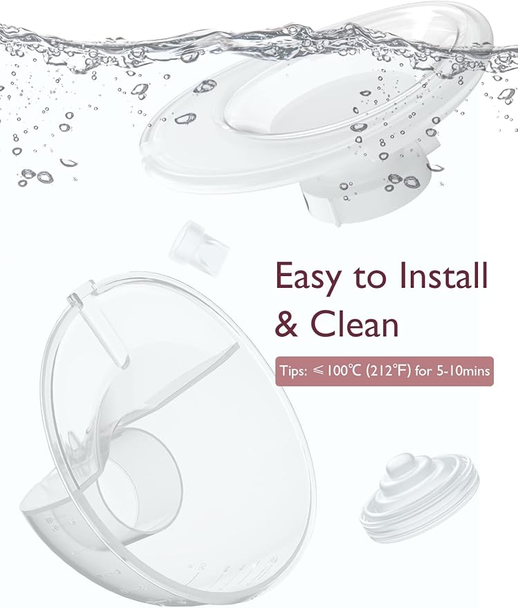 Momcozy M5 Full Set Collector Cup, Original M5 Breast Pump Replacement Accessories, with Double-Sealed 24mm Flanges
