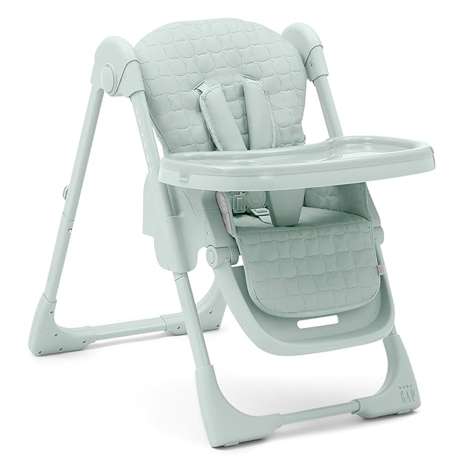 Delta Children - babyGap 3-in-1 Classic Convertible High Chair for Babies & Toddlers – 7 Height Positions, 3 Recline Settings, Dishwasher-Safe Tray, Compact Fold, Sage Green