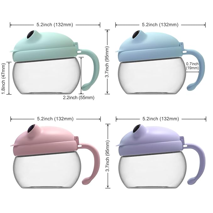 SELEWARE Spill-Proof Toddler Snack Cups 4-Pack - No Mess Snack Catcher with Handle, BPA-Free Tritan & Silicone - No Spill Snack Container for Kids, Baby & Toddlers - Cute Frog Design, Dishwasher Safe
